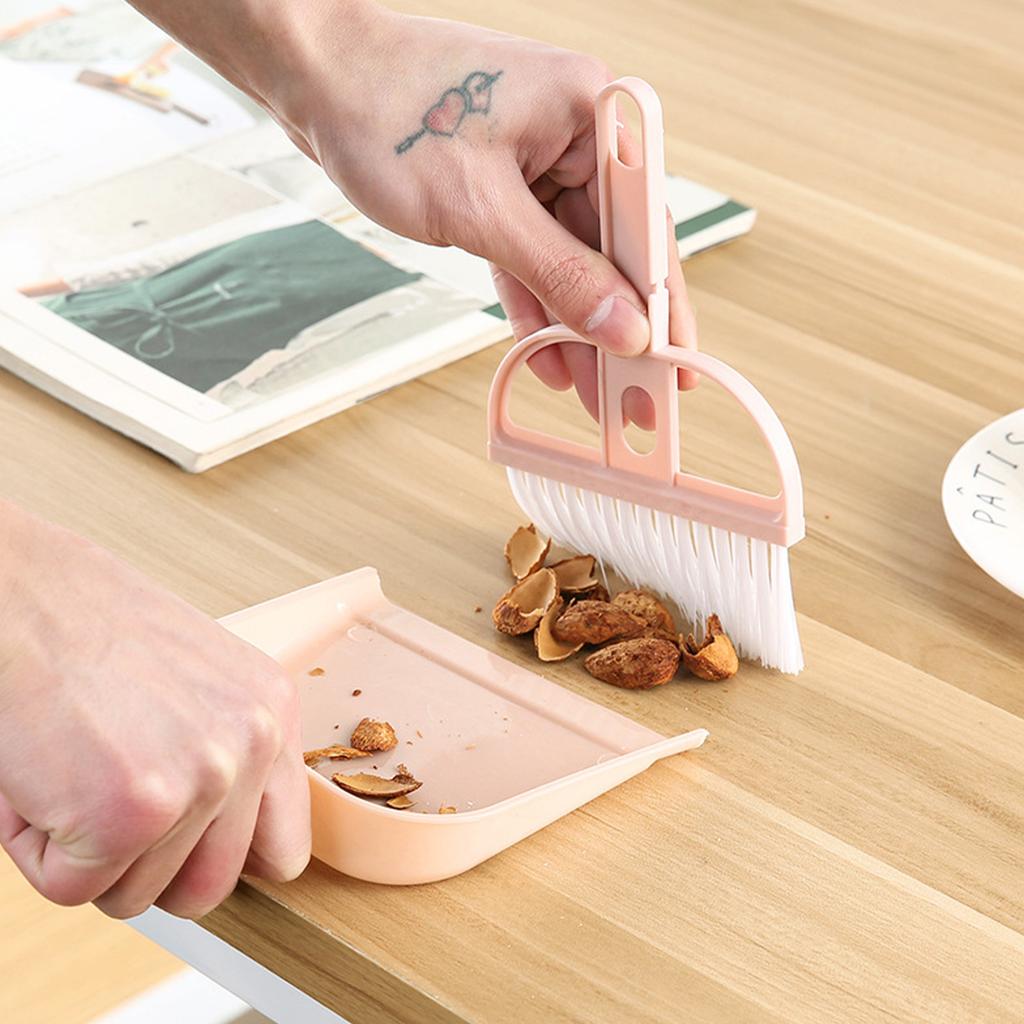 Handfeger und Kehrschaufel Set Effiziente Reinigung Kompakt Tragbar Besen Kehrschaufel Kombi für Schreibtisch