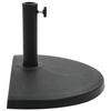 VidaXL Socle demi-rond de parasol Polyrésine 15 kg Noir