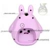 Alarm Clocks For Bedrooms, Cartoon Alarm Clock Totoro Alarm Clock Night Light, Student Children's Home Decoration Desktop Clock(Grey) less