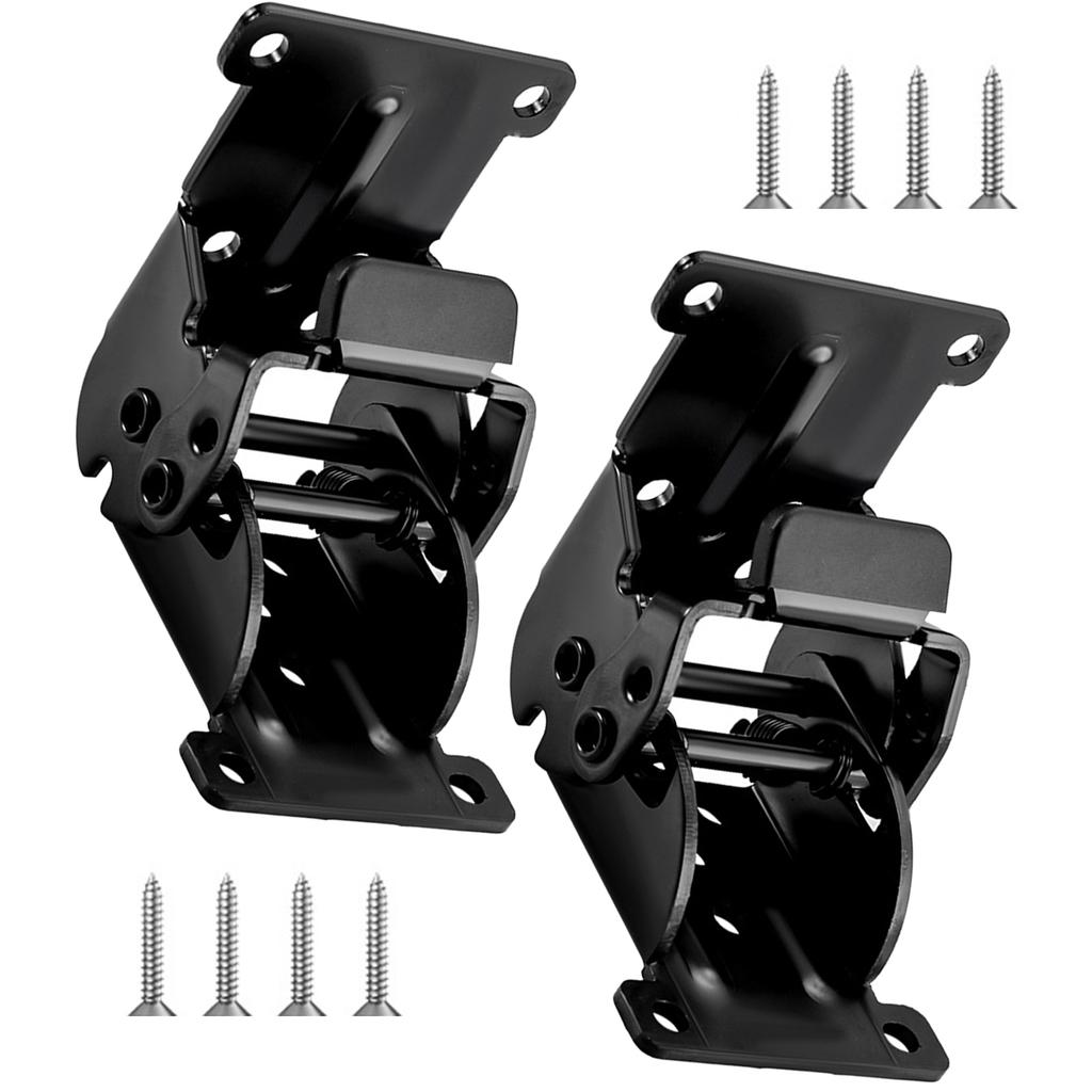 2pcs Locking Folding Hinges Concealed for Cabinets and Door Sturdy Iron Portable Furniture Hardware Easy Installion