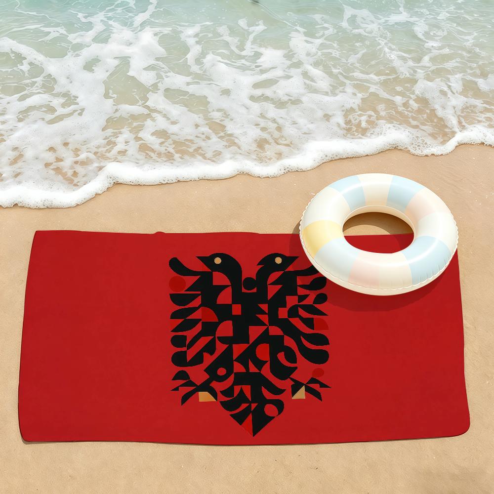 Nazione A-Bandiera dell'Albania Asciugamano Asciugatura Asciugamano da Bagno Applicabile a Nuoto Leggero Campeggio Yoga Spiaggia Fuori