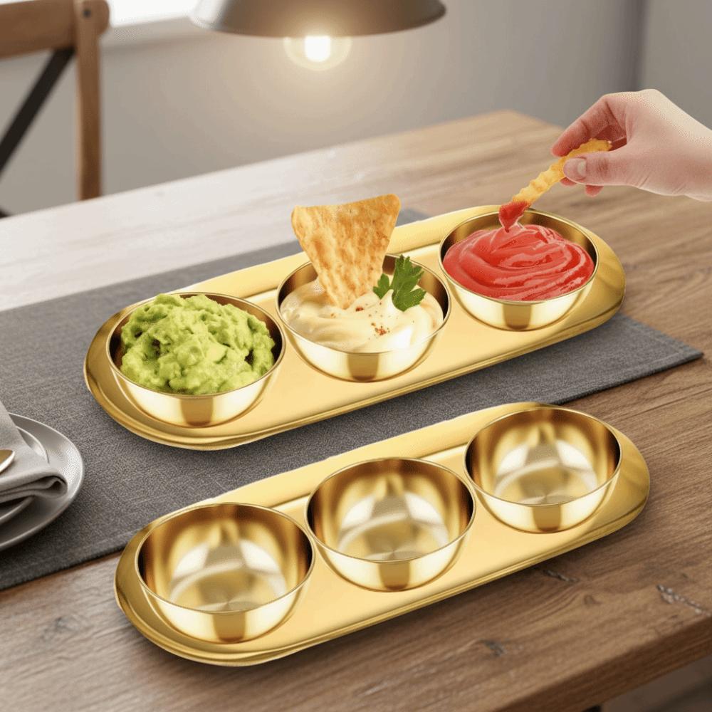 Korean Style Seasoning Dish 304 Stainless Steel Dipping Plate Durable Kimchi Plate Restaurant