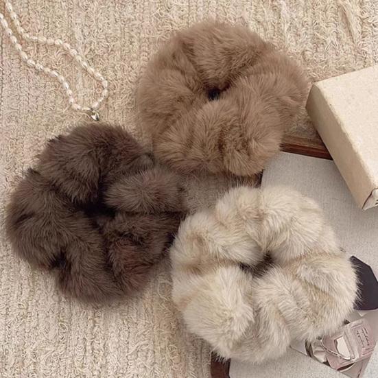 Yousheng Women Hair Rope Large Size Plush Hair Scrunchies Comfortable Fit No Pulling Warm Hair Band Hair Accessories