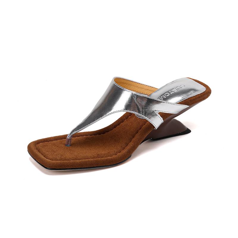 Fashion 2025 New Summer Women Slippers Open Toe Strange Style Heel Women Shoes Flip Flops Sandals Modern Slippers High Heels Sandals