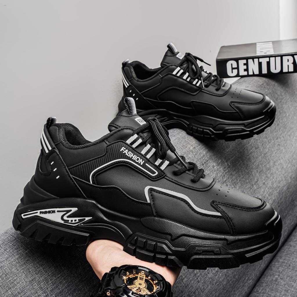 Men'S Breathable Sports Running Shoes  New Style Dad Casual Thick Bottom Heightening Mesh Surface Trendy Student Sneakers