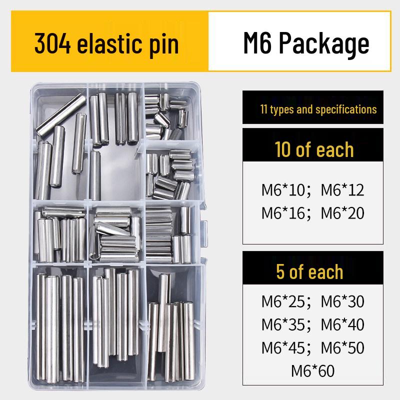 304 Stainless Steel Slotted Spring Pin, Cylindrical Shaft Pin, Locating and Hollow Pin (M5-M12)