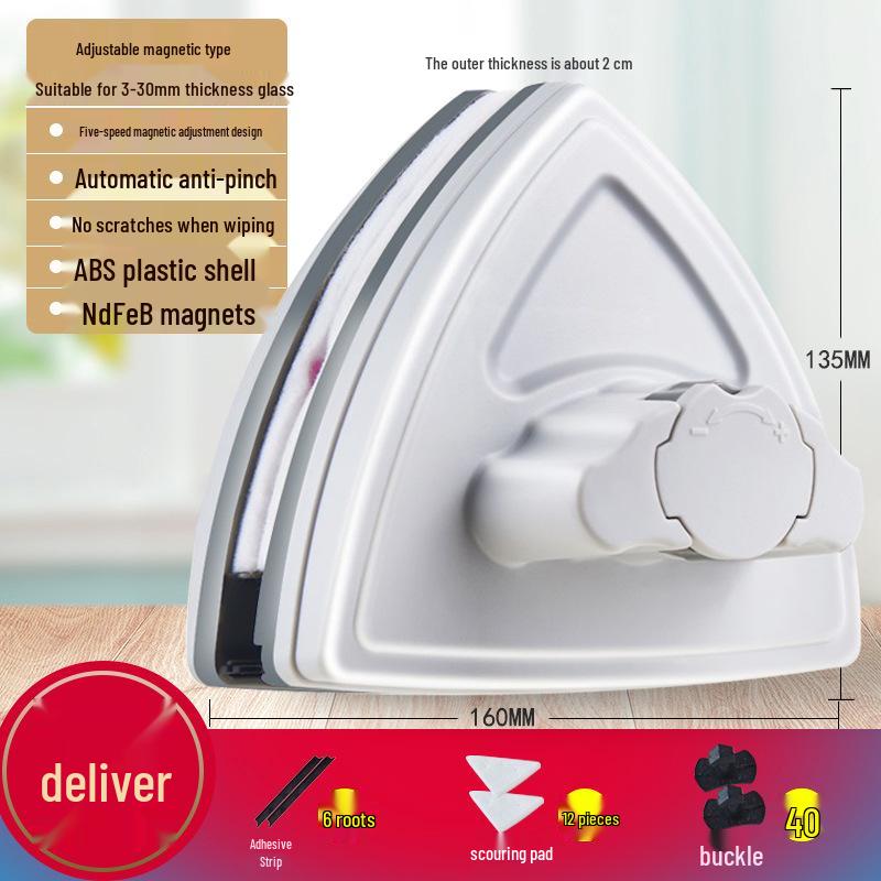 Double-Sided Magnetic Window Cleaning Brush for High-Rise Glass
