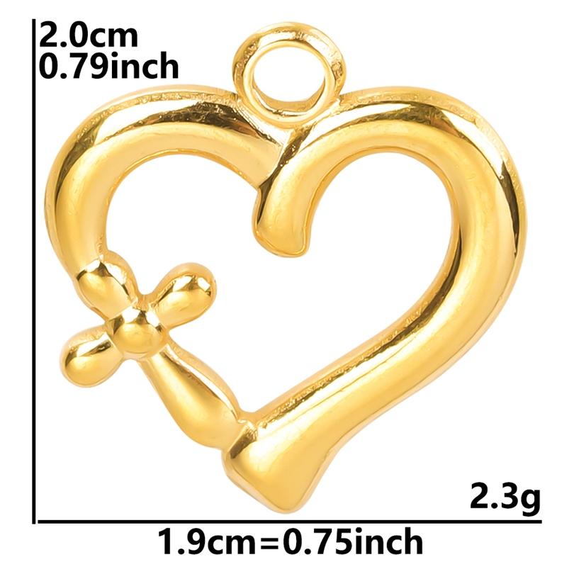 6pcs/Lot Different Heart Pendants For Jewelry Making Supplies 18k Real Gold Plated Stainless Steel Charms Bulk Sun Flower Charm