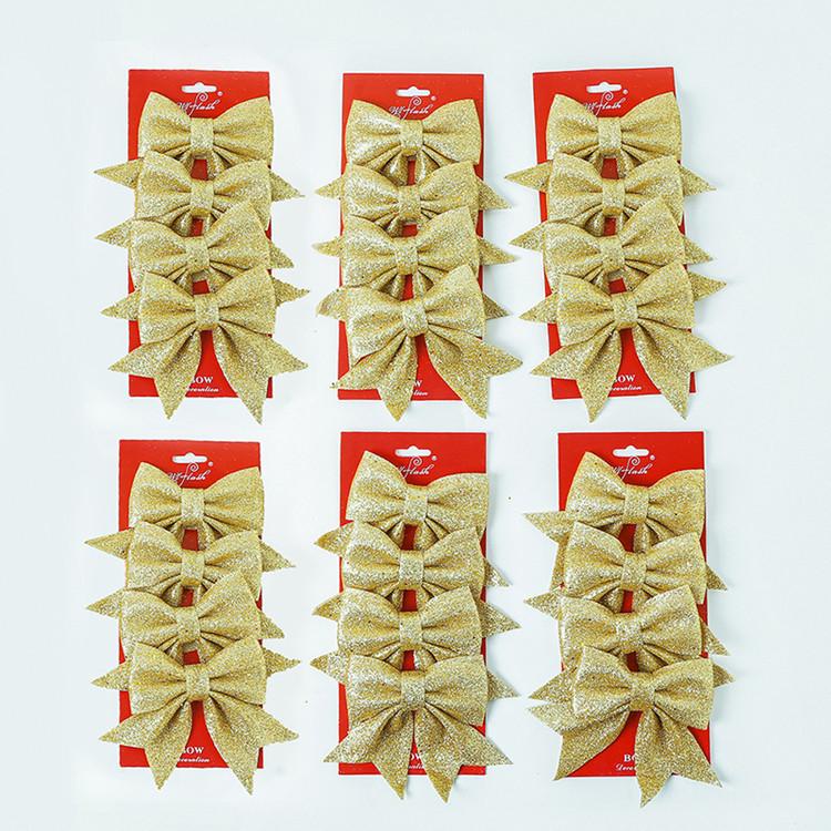 

Multicolor Pearl Cotton Christmas Tree Bow Ornament 1 Bow