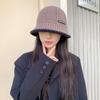 Autumn and Winter Women's Warm Water Bucket Fisherman Hat Looks Small and Covers the Face, Retro Versatile Basin Hat Suitable for Outdoor Travel