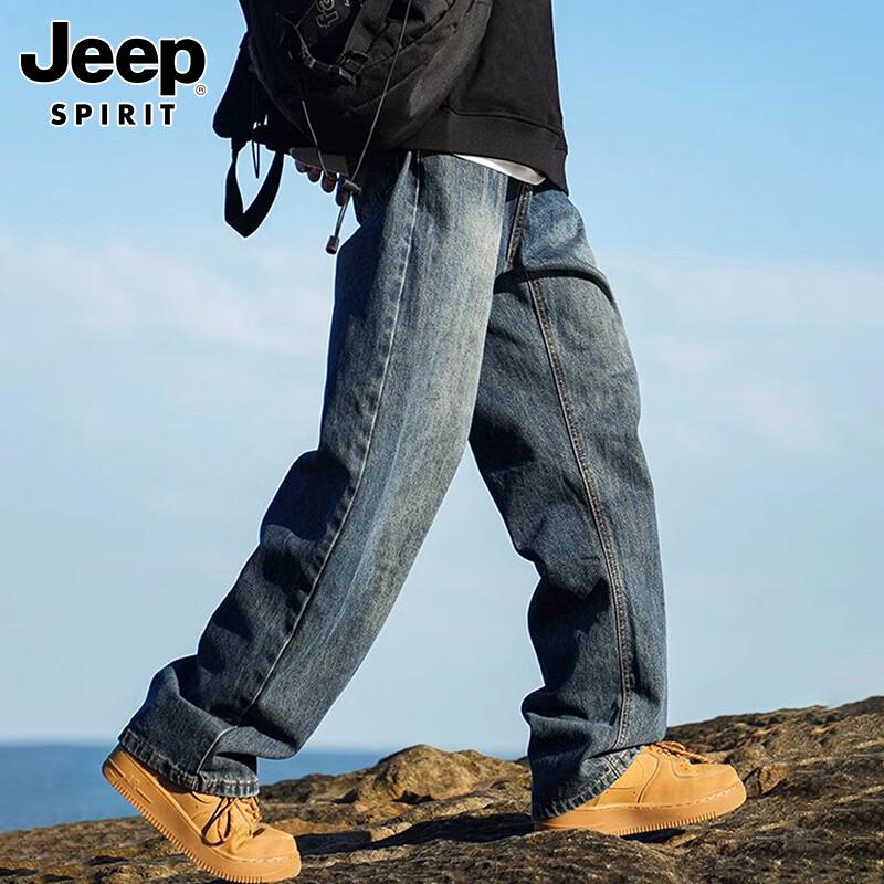 JEEP SPIRIT Men's Relaxed Fit Straight Leg Jeans