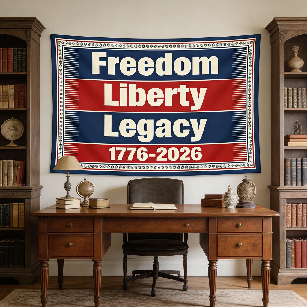 USA Independence 250th Anniversary Reusable Tapestry Garden Flag with Freedom Liberty Legacy Words Home Decor MultiSize Print
