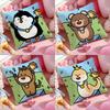 Cute Animal Champion Cushion Cover Anti-dustmite Pillowcase Invisible Zipper Silky Short Plush Sofa Cushion Cover
