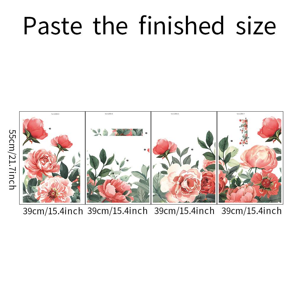 Rose Flower Leaves Combination Bedroom Living Room Home Background Wall Decoration Wall Stickers