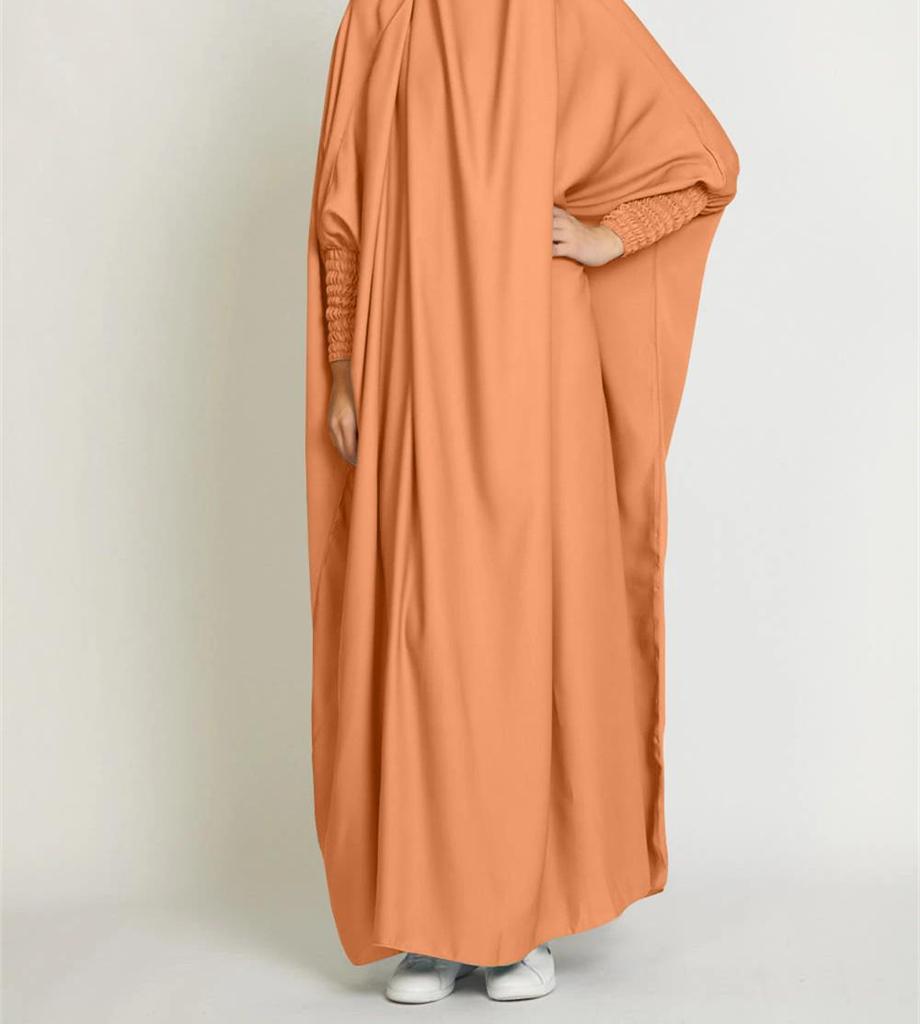 Women's Solid Color Abaya Dress - Middle Eastern & Southeast Asian Style