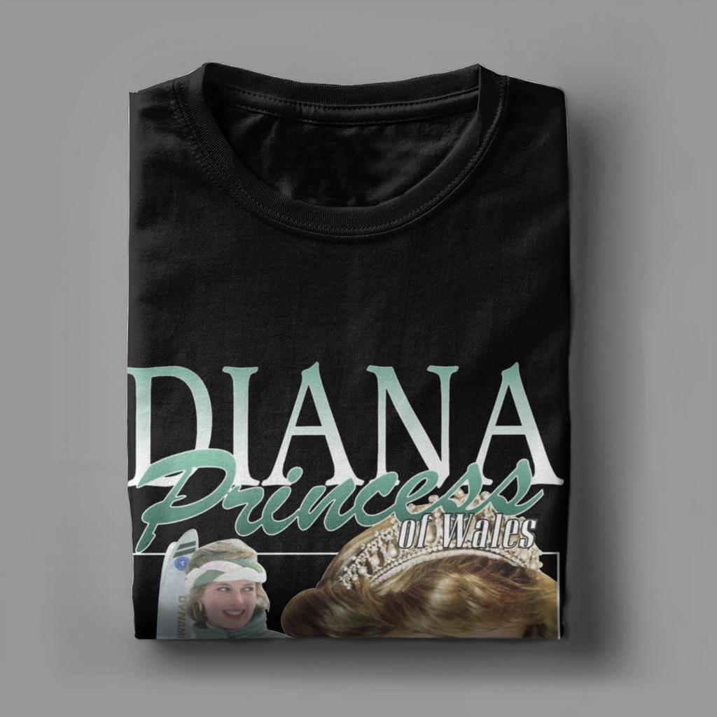 Diana Princess Vintage Style 1961-1997 T Shirts for Men Cotton Cool T-Shirt Crewneck  Tees Short Sleeve Clothing Gift Idea