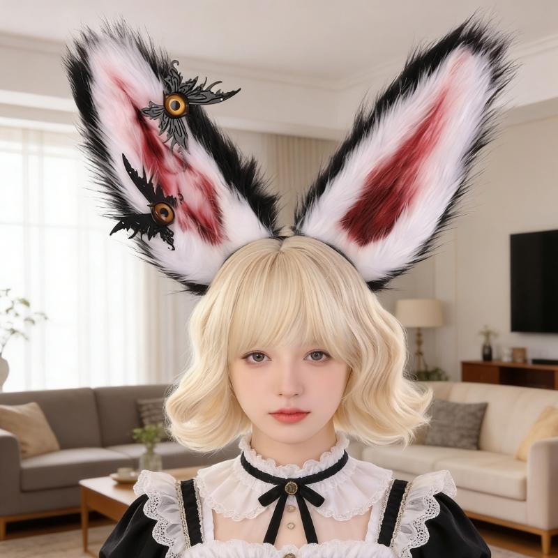 Plush Rabbit Ears Headband For Kids Soft Comfortable Hair Accessory For Party Costume Photography Color Available