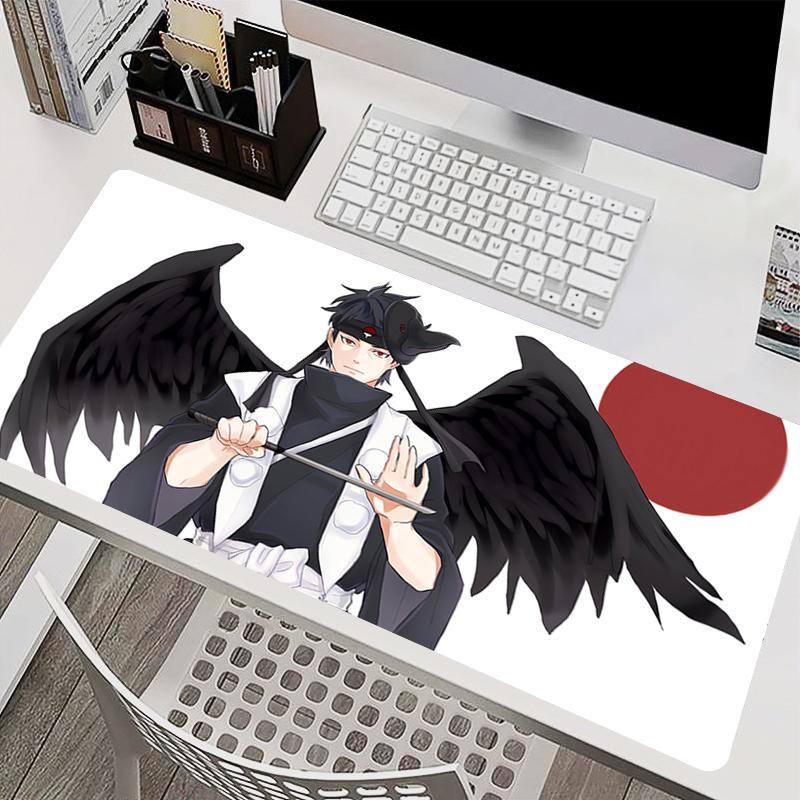 Mauspad Laptop Mauspade Büro PC Zubehör Tastaturpad Gummi-Tassenuntersetzer Weiches Mauspade Naruto Shisui Uchiha Große Schreibtischunterlage