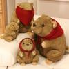 Groundhog Stuffed Plush Toys Plush Filled Animal Adorable Red Scarf Groundhog Sleeping Companion Dolls Gifts