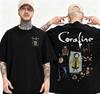2025 Sommer Coraline Halloween Herren T-Shirt Geist Retro Reine Baumwolle Festival Harajuku Freizeit Kurzarm Damen Grafik Top
