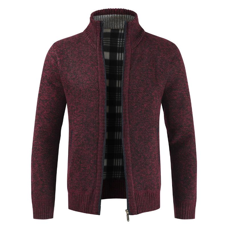 Autumn Winter Warm Cardigan Men Fleece Sweaters Full Zip Jackets Slim Fit Luxury Brand Knitted Sweater Coat American Jersey