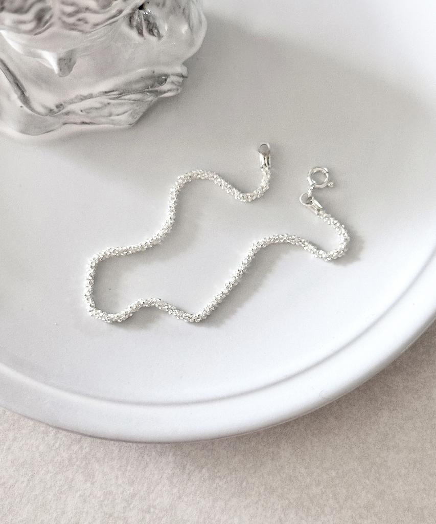 Code.H (Silver 925) Shiny Knit Chain Bracelet