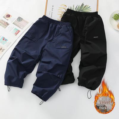 Boys' and Girls' Thick Fleece-Lined Ski Pants - Autumn/Winter 2025 Style for Big Kids