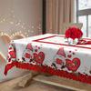 Romantic Love Rose Tablecloth, Valentine'S Day Dwarf Round/Rectangular Tablecloth Love Leave-In Light Luxury Tablecloth