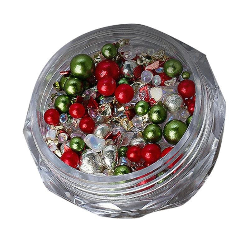 

Christmas Nail Rhinestones Nail Supplies Gems Round Pearls Nail Accessories Diamonds Rhinestone for Women Nail Decoration
