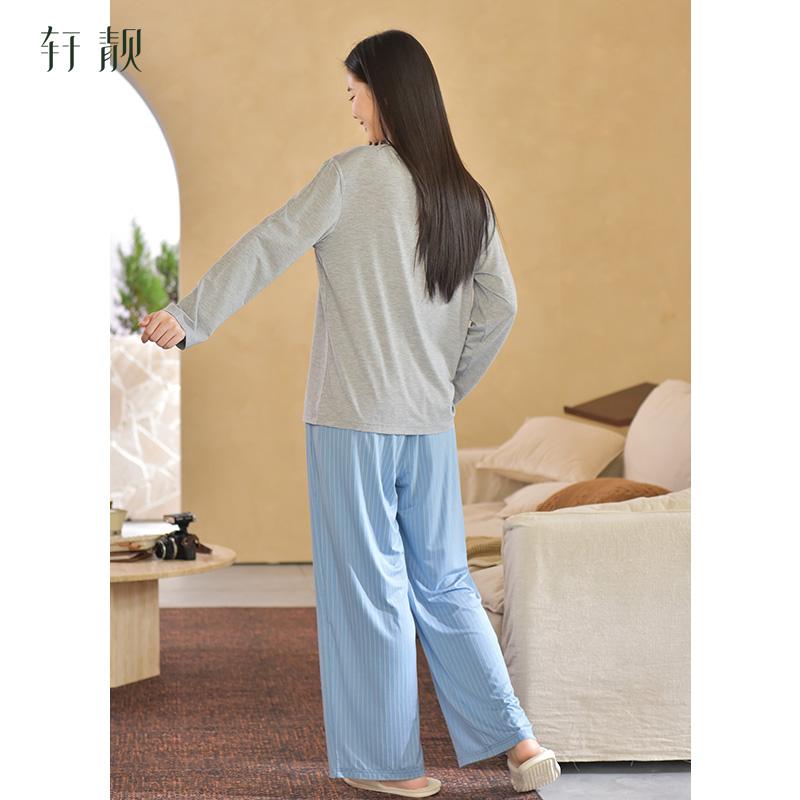 Xuan Liang Modal Sleepwear Women's Spring and Autumn Casual Long Sleeve Outable Lazy Style Loose Cool Home Clothing Set