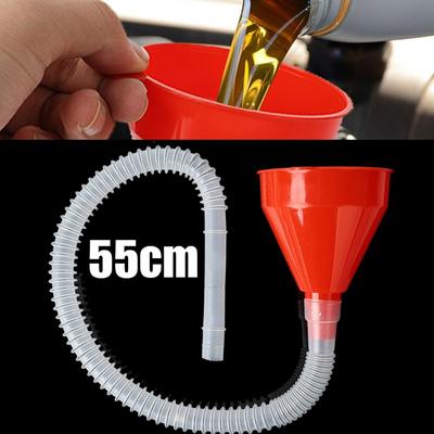 Car Fuel Filling Funnel with Removable Hose Car Motorcycle 55cm Extended Guide Pipe Long Nozzle Motor Refueling Plastic Funnel