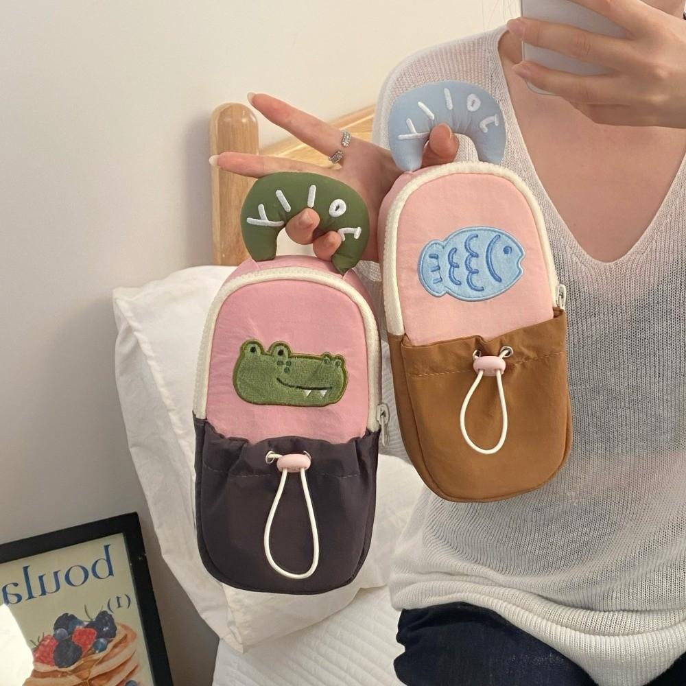 Large Capacity Y2K Cartoon Stationery Bag Desktop Storage Animal Pencil Pouch  Office