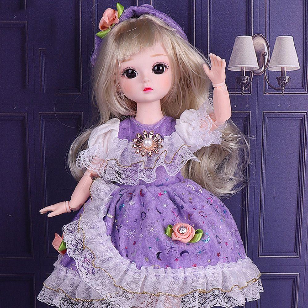 Long Hair 30cm Bjd Doll with Clothes with Wig Make Up Princess Makeup Ball Joint Doll  Girl Gift