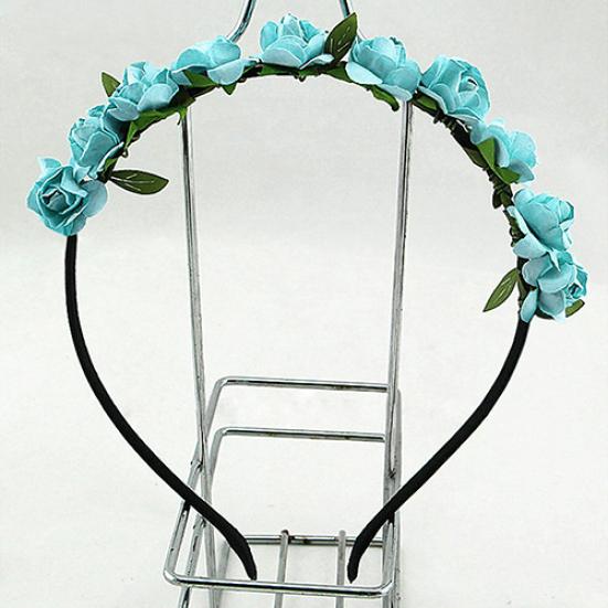 Rose Flower Crown Festival Headband Wedding Garland Floral Hairband Accessory