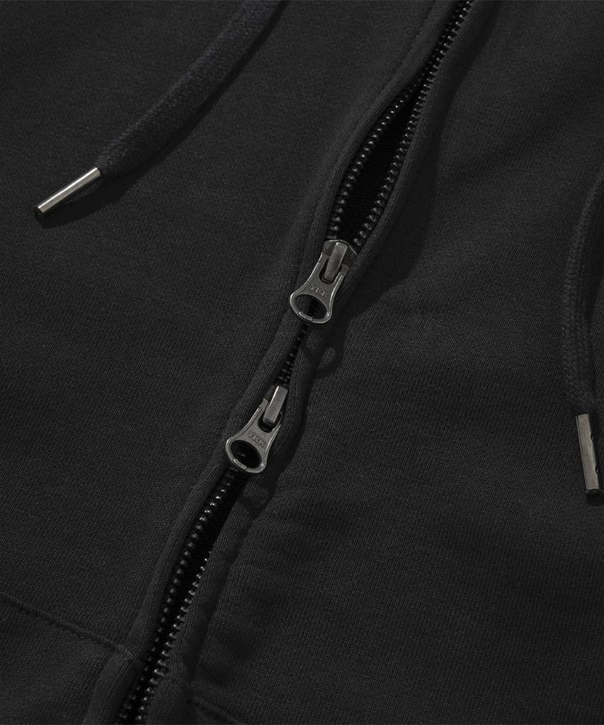 Xox 2-Way Semi-Overfit Sweat Zip-Up Hoodie [Black]