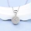 New Fashion 925 Sterling Silver Jewelry Round Zircon Pendants Necklaces Women Fine Semi Rhinestone Circle Clavicle Chain Choker