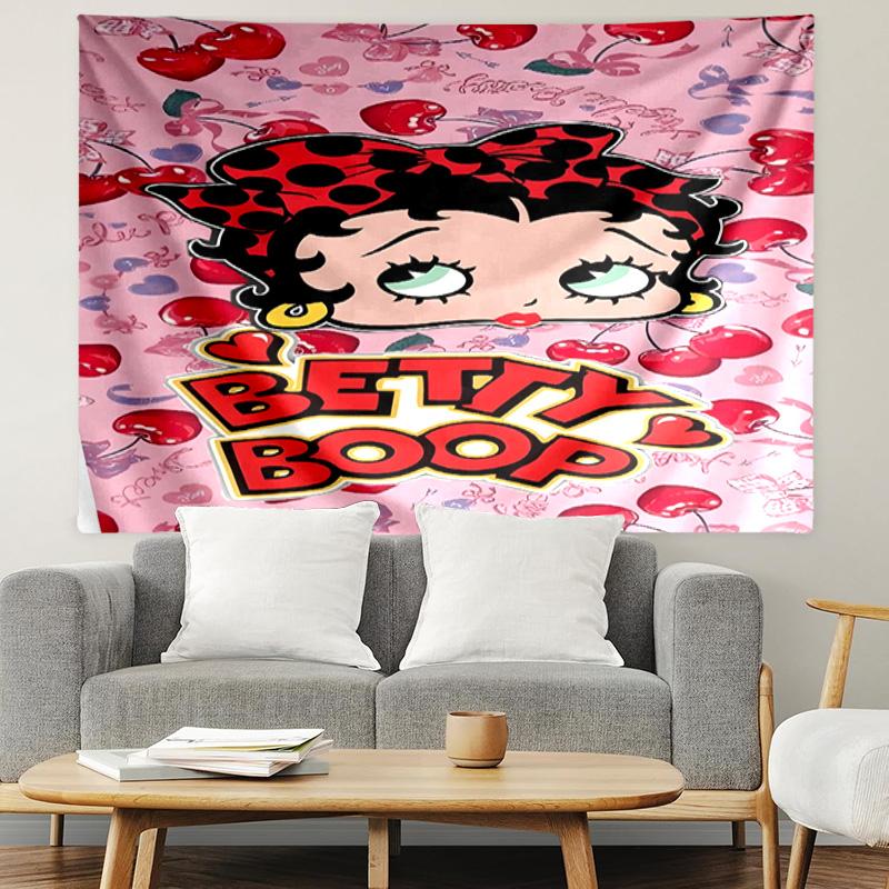Betty Boop Print Tapestry, Lightweight Wall Hanging, for Bedroom, Dorm, Living Room, Home Art Decor - Birthday Christmas Gift for Friends