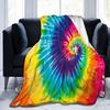 Rainbow tie-dye digital printing flannel blanket super soft blanket air conditioner sofa blanket