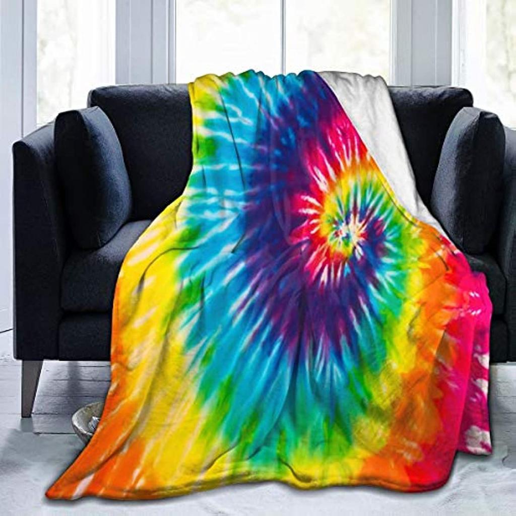 Rainbow tie-dye digital printing flannel blanket super soft blanket air conditioner sofa blanket