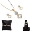 Jewellery Set for Women American Diamond Necklace Set with Earrings, Bracelet and Ring Jewellery for Girls and Women