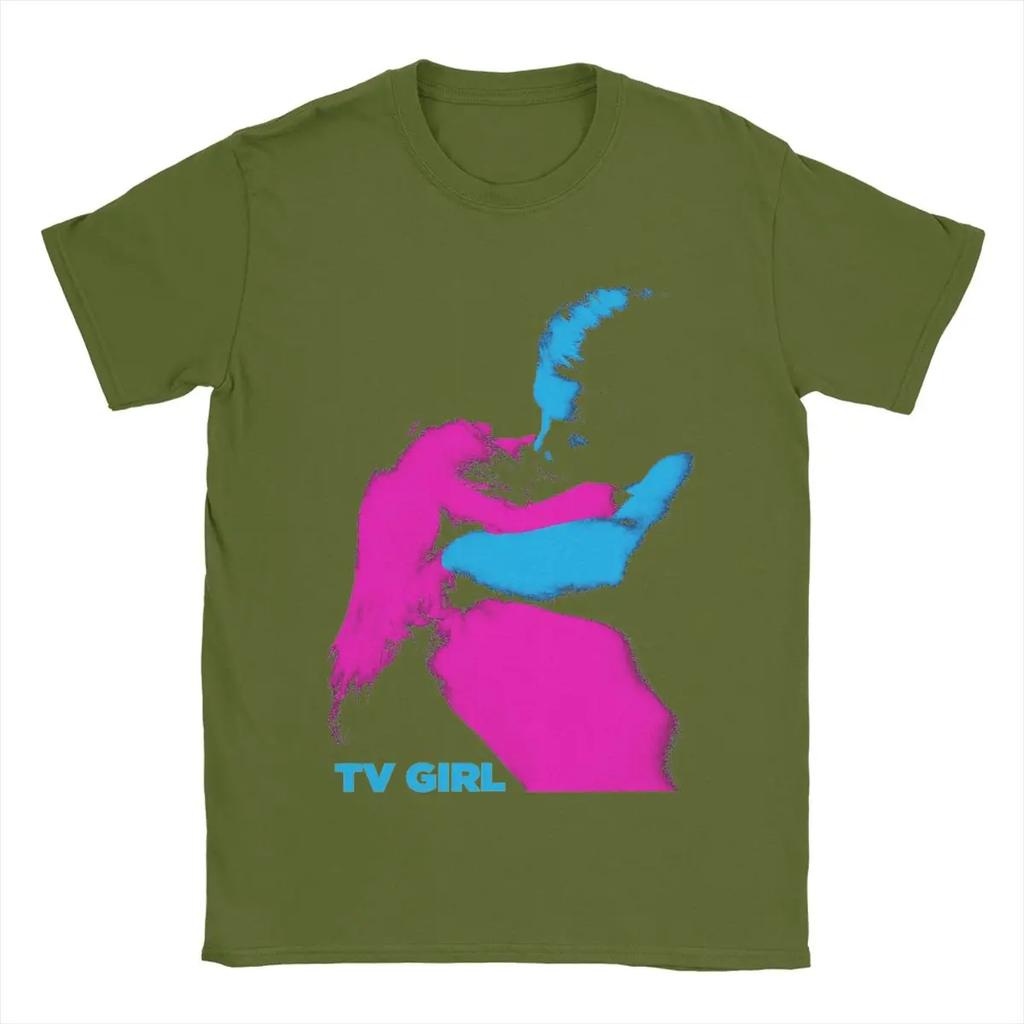 Tv Girl Band T Shirts Men's 100% Cotton Fashion for Male T-Shirt Round Collar Tee Shirt Short Sleeve Clothing Gift Idea