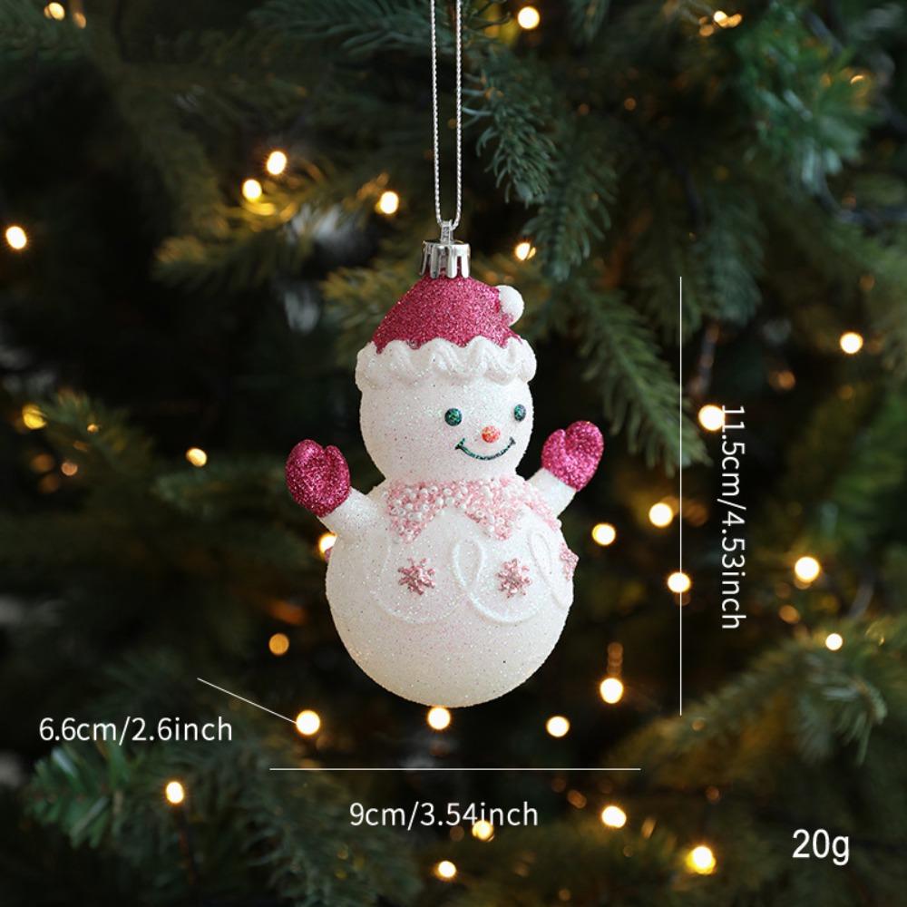 New Plastic Ice Cream Pendant Colorful DIY Decor Christmas Tree Decoration Hanging Snowman Ornaments New Year Party