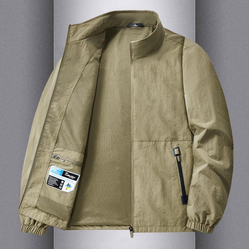 Autumn Coat Men's Stand-up Collar Jacket Loose Casual Men's Outdoor Sports Jacket Tooling Windproof Clothes Men's