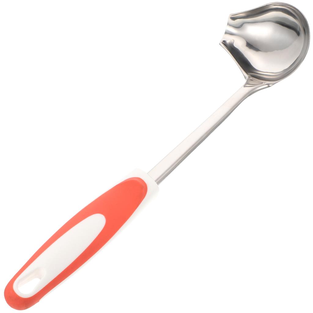 Anti-Slip Angled Sauce Ladle Stainless Steel Soup Spoon For Gravy Oil Serving Buffet Restaurant Kitchen Tool