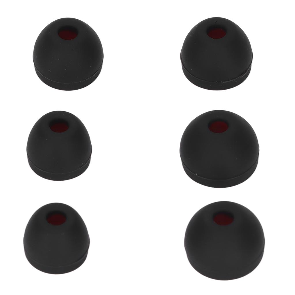 3 Rozmiary 6 Szt. Wymienne Wkładki do Uszu Miękkie Silikonowe Końcówki do Uszu Słuchawki Redukujące Szumy do SłuchawekCzerwony Czarny