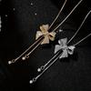 1PC Autumn and Winter Simple and Versatile Atmosphere Korean Hanging Chain Bow Necklace Women's Fashion Clothes with Accessories