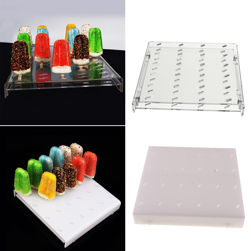 Plastic Ice Sucker Board Holder 24 Slot DIY Dessert Stand for Bakery Shop Buffet and Wedding Accessories