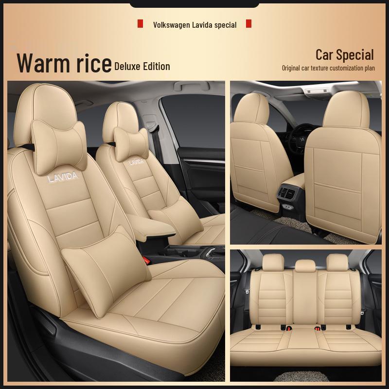 Volkswagen Lavida Original Texture Wear-Resistant Leather Car Seat Cover - All-Season, Universal Fit, Full Coverage for Five-Seater Models