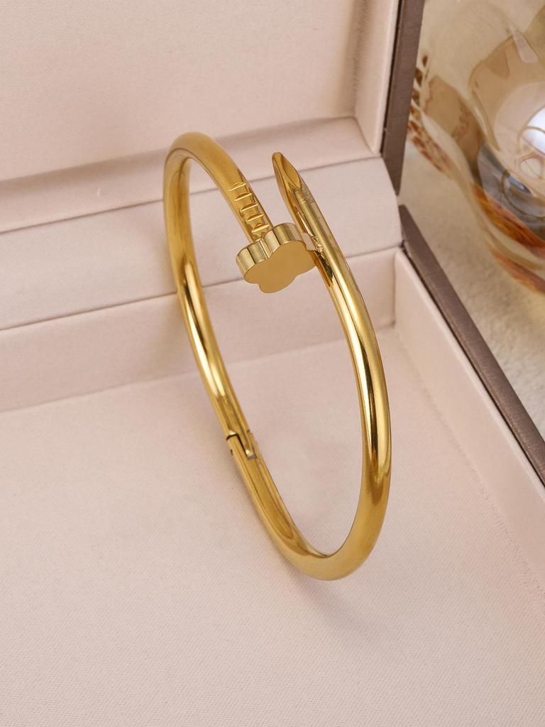 18K Gold Plated Four-Leaf Clover Stainless Steel Bracelet 3-Piece Set