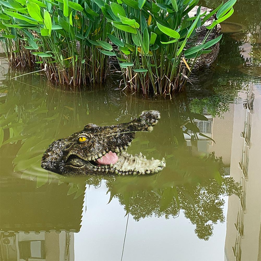 Ornamente Animale Plutitoare Iaz Curte Cap Crocodil Exterior Decorare Grădină Parc Piscină Orn G8Q2